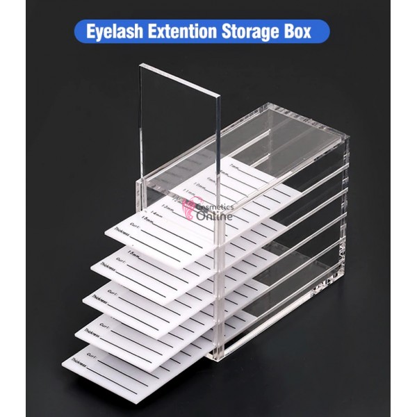 Cutie pentru depozitare extensii de gene Mini Box + 5 placute gene BX001 Transparent